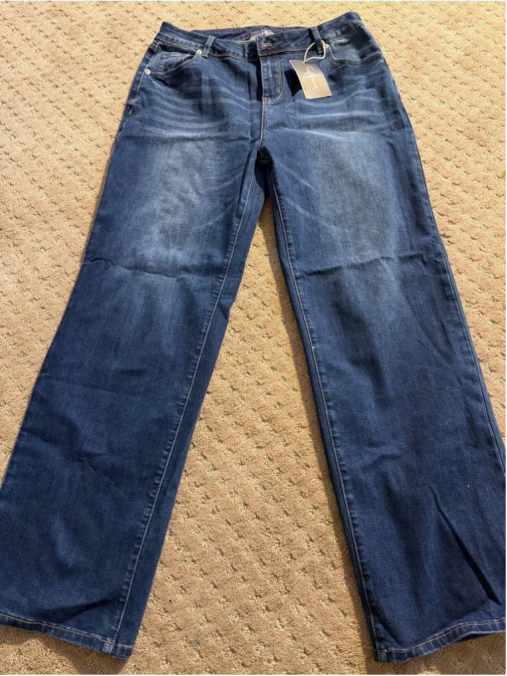 Flamingals Women’s Straight Leg Dark Blue Jeans 2XL